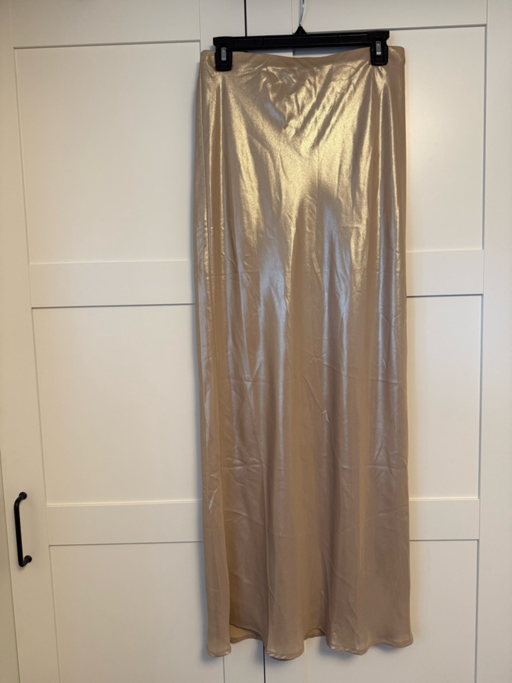 Anthropologie “Tilda” Champagne Gold Satin Slip Skirt